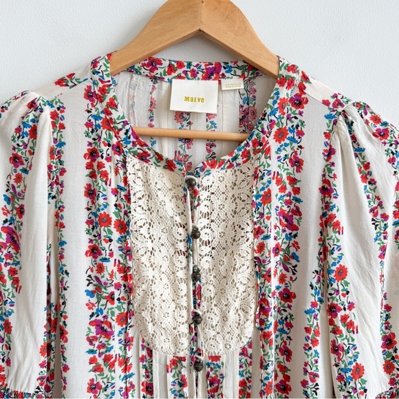 ANTHROPOLOGIE • Maeve Hiver Floral Blouse - Picture 3 of 11